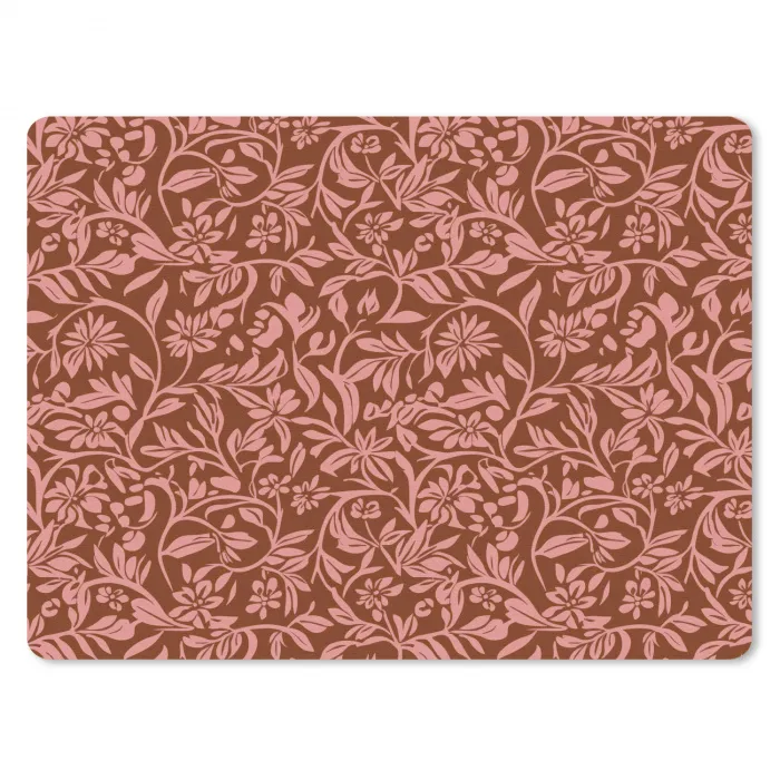 Bloemen - Print - Roze muismat rubber klein 262 -3d