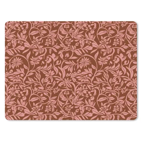 Bloemen - Print - Roze muismat rubber klein 262 -3d