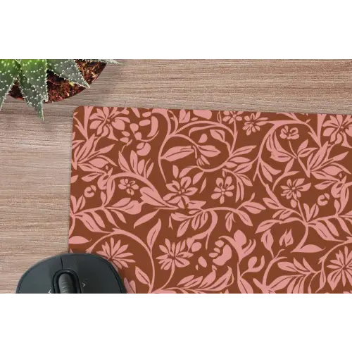 Bloemen - Print - Roze muismat rubber klein 262 -closeup