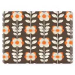 Bloemen - Retro - Bruin muismat rubber klein 262 -3d