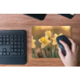 Bloemen - Geel - Wazig muismat rubber klein -toetsenbord