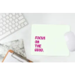 Focus on the good - Beige - Roze muismat rubber klein -witbureau