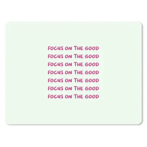 Focus on the good - Roze muismat rubber klein -3d