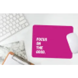 Focus on the good - Roze - Simple muismat rubber klein -witbureau