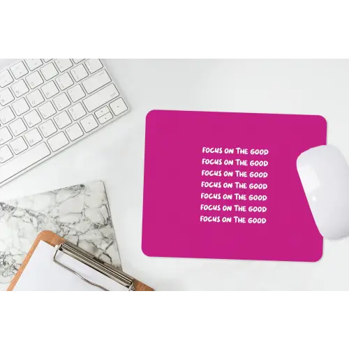 Focus on the good - Roze - wit muismat rubber klein -witbureau