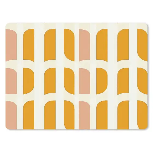 Geometrisch - Patroon - Geel - Roze muismat rubber klein 262 -3d