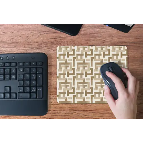 Geometrisch - Retro - Bruin muismat rubber klein 262 -toetsenbord