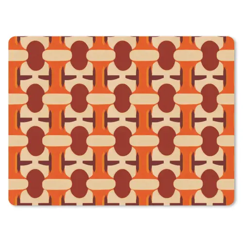 Geometrisch - Retro - Oranje muismat rubber klein 262 -3d