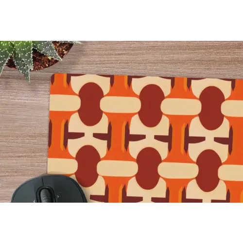 Geometrisch - Retro - Oranje muismat rubber klein 262 -closeup