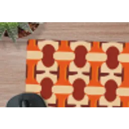 Geometrisch - Retro - Oranje muismat rubber klein 262 -closeup