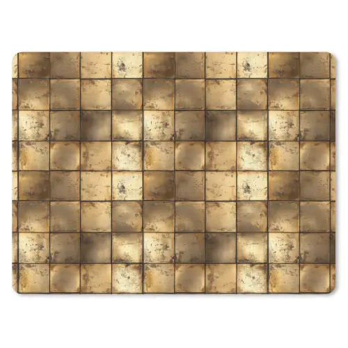 Geometrisch - Tegels - Goud muismat rubber klein 262 -3d