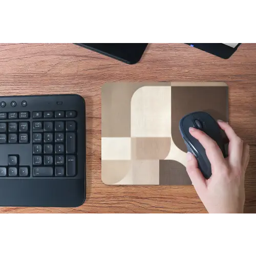 Geometrisch - Geweven structuur - Modern muismat rubber klein -toetsenbord