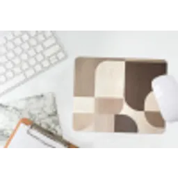 Geometrisch - Geweven structuur - Modern muismat rubber klein -witbureau