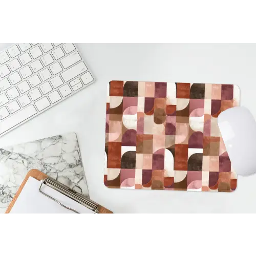 Geometrie - Modern - Retro muismat rubber klein 262 -witbureau