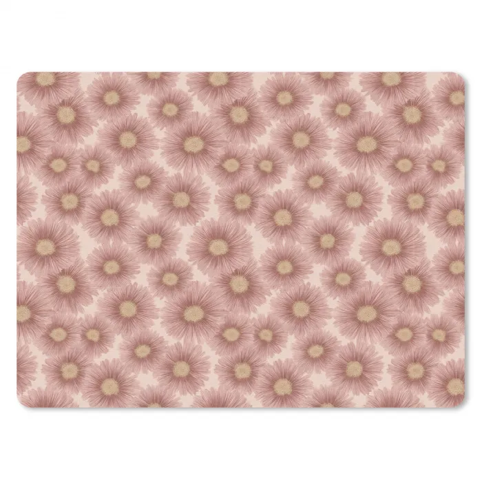 Gerbera - Bloemen - Roze muismat rubber klein 262 -3d