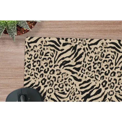 Giraf - Zebra - Motief - Bruin muismat rubber klein 262 -closeup