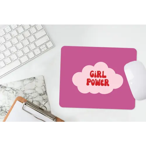 Girl power - Wolk - Roze muismat rubber klein -witbureau