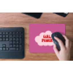 Girl power - Wolk - Roze muismat rubber klein -toetsenbord