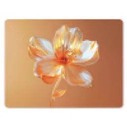 Glazen - Bloem - Oranje muismat rubber klein -3d