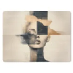 Goud - Vrouw - Rechthoeken muismat rubber klein -3d