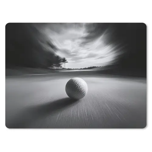 Golfbal - Wazig - Zwart muismat rubber klein -3d