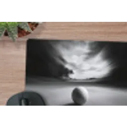 Golfbal - Wazig - Zwart muismat rubber klein -closeup