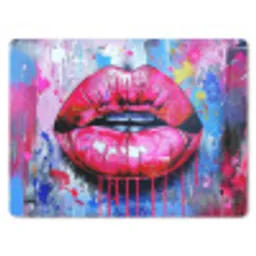 Graffiti - Lippen - Felroze - Geschilderd muismat rubber klein -3d