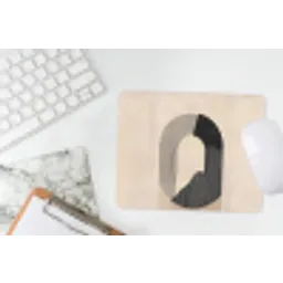 Grafisch gebogen motief - Beige muismat rubber klein -witbureau