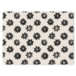 Grafisch - Madeliefjes - Zwart - Beige muismat rubber klein 262 -3d