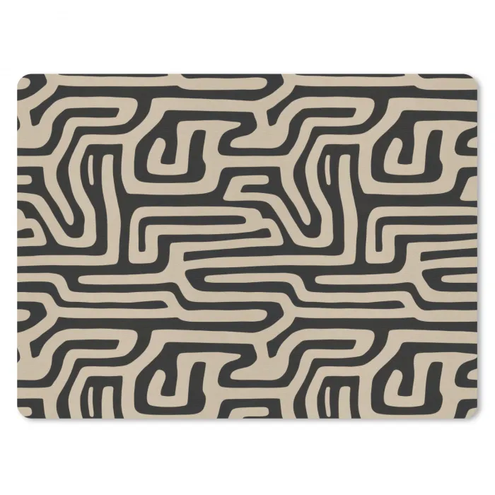 Grafisch - Lijnen - Zwart muismat rubber klein 262 -3d