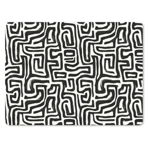 Grafisch - Lijnen - Zwart - Wit muismat rubber klein 262 -3d