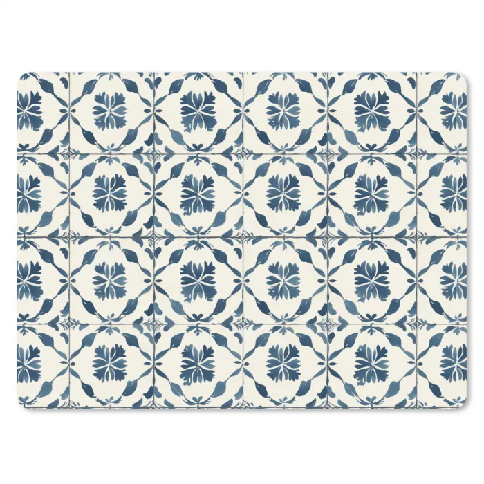 Grafisch - Tegel - Blauw muismat rubber klein 262 -3d