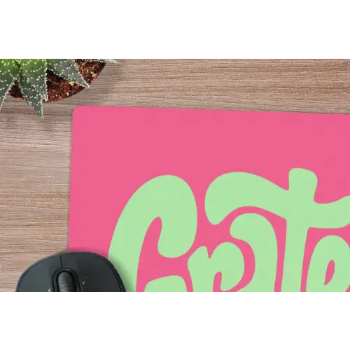 Grateful - Groen - Grafisch - Vloeiend muismat rubber klein -closeup
