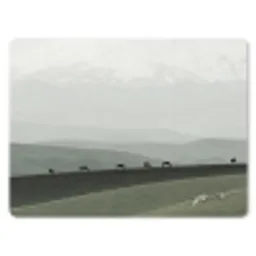 Grijs - Berg - Paarden muismat rubber klein -3d