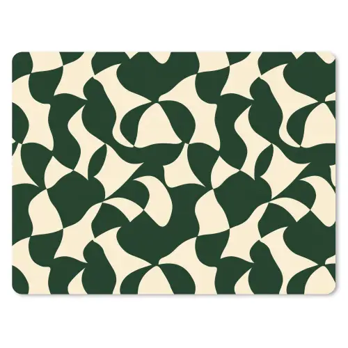 Groen - Organische vlakken - Crème muismat rubber klein 262 -3d