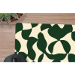 Groen - Organische vlakken - Crème muismat rubber klein 262 -closeup