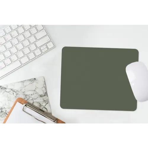Groen - Olijf - Kleur - Groene - Kleuren - Effen - Olijfgroen muismat rubber klein 262 -witbureau