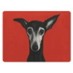 Windhond - Minimalistisch - Rood muismat rubber klein -3d
