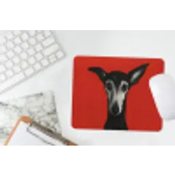 Windhond - Minimalistisch - Rood muismat rubber klein -witbureau