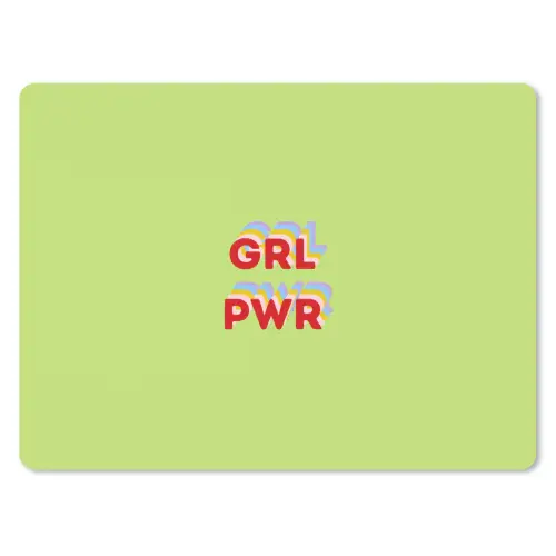 Grl pwr - Groen - Rood - 3D muismat rubber klein -3d