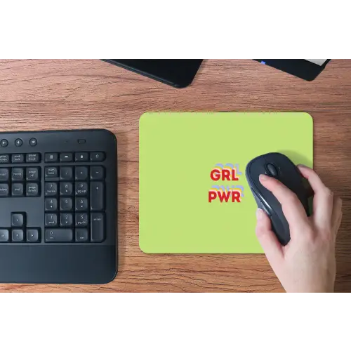 Grl pwr - Groen - Rood - 3D muismat rubber klein -toetsenbord