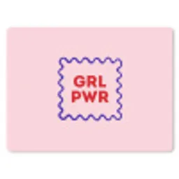 Grl pwr - Roze - Kader muismat rubber klein -3d