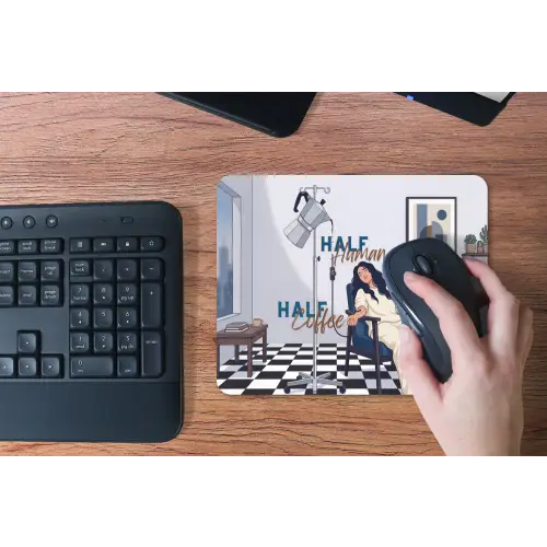 Half human, Half Coffee - Infuus - Koffie muismat rubber klein -toetsenbord