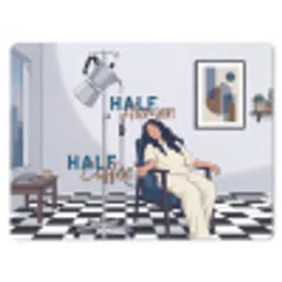 Half human, Half Coffee - Infuus - Koffie muismat rubber klein -3d