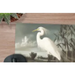 Reiger - Planten - Wolken - Wit muismat rubber klein -closeup