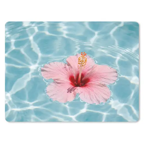 Hibiscus - Water - Roze muismat rubber klein -3d