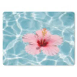 Hibiscus - Water - Roze muismat rubber klein -3d