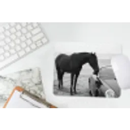 Paard - Auto - Zwart - Wit muismat rubber klein -witbureau