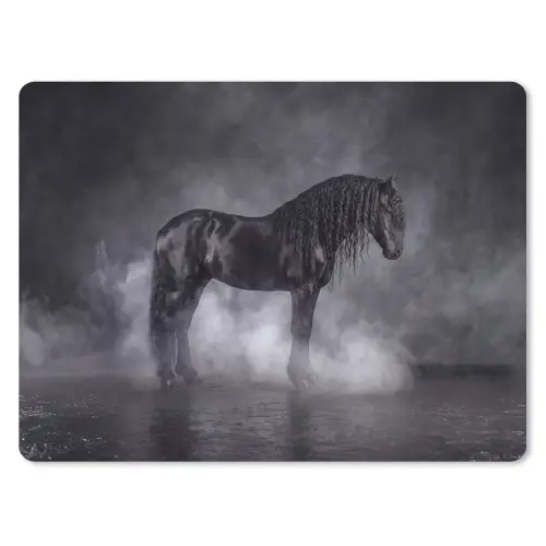 Paard - Magisch - Zwart muismat rubber klein -3d