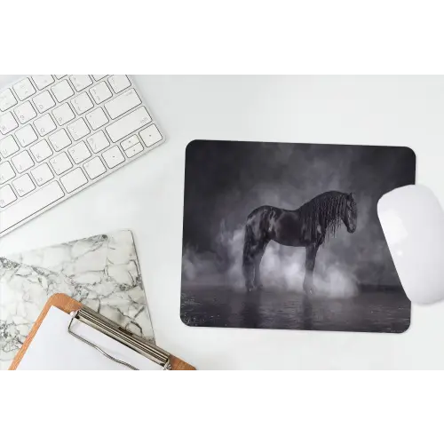 Paard - Magisch - Zwart muismat rubber klein -witbureau